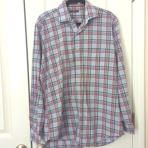Peter Millar Mens L Plaid Long Sleeve Shirt -492